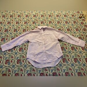 Parke Striped Long Sleeve Button Down Boyfriend Shirt